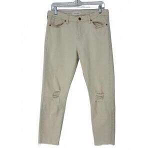 Dear John Gisele Skinny Distressed Jeans Women's Size 30 Ivory Cream